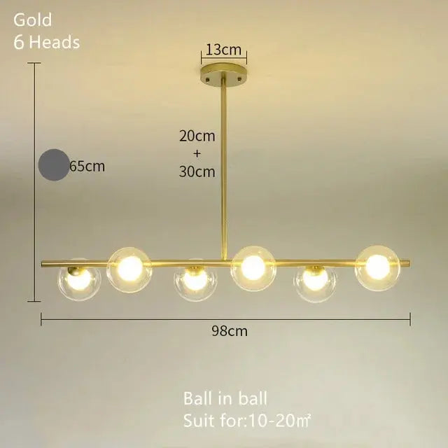 Edvin – Modern Glass Ball LED Pendant Light for Dining Tables and Bars Monalume.com