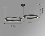 Alberte – Modern Luxury C-Ring Dimmable LED Pendant Lamp Monalume