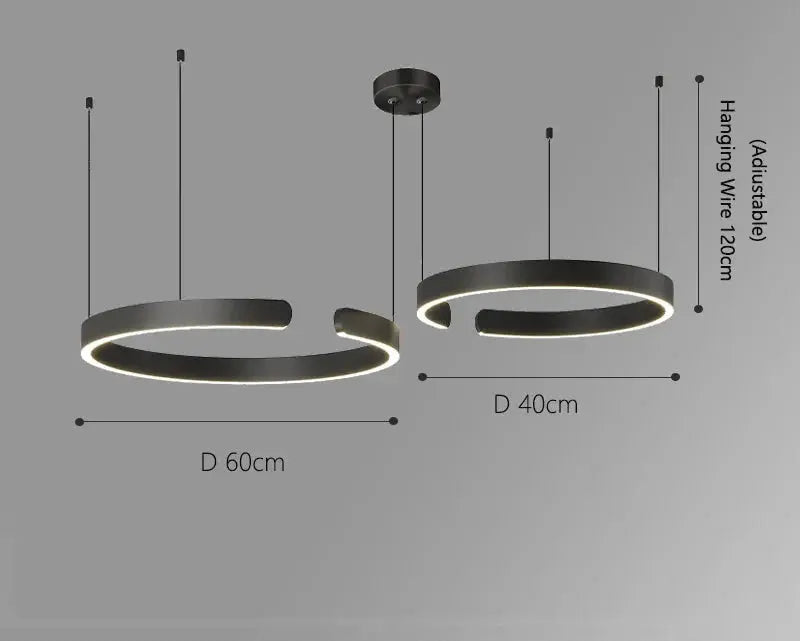 Alberte – Modern Luxury C-Ring Dimmable LED Pendant Lamp Monalume