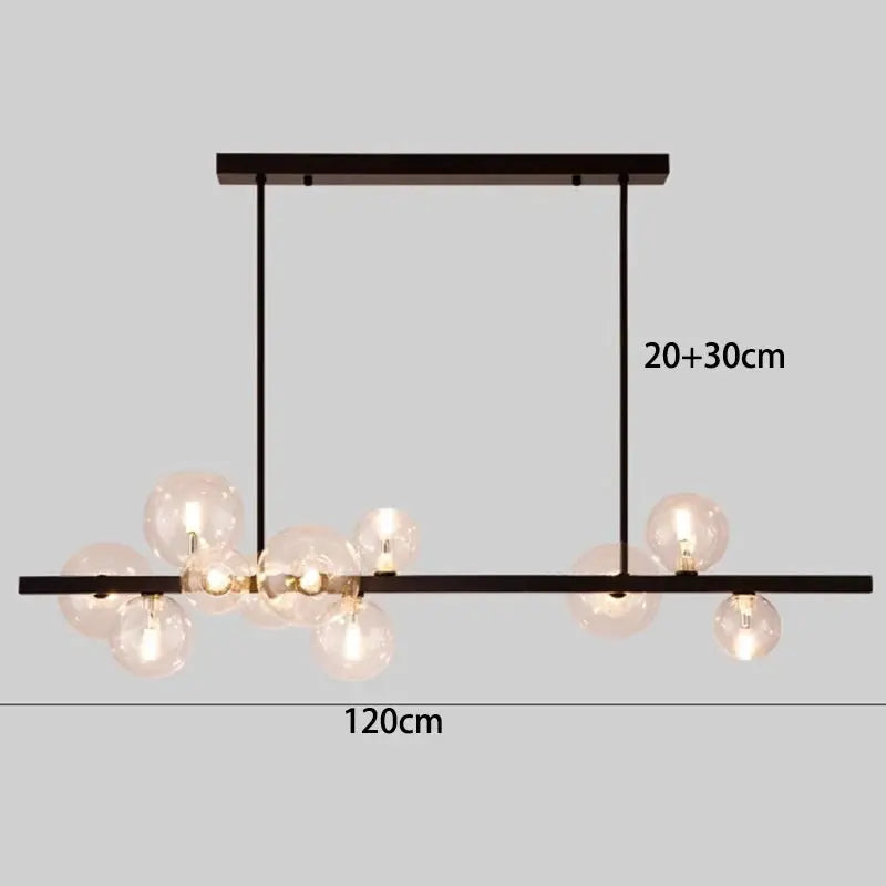 Alvin – Modern LED Pendant Light with Metal and Glass Design for Dining Tables and Bars Monalume.com