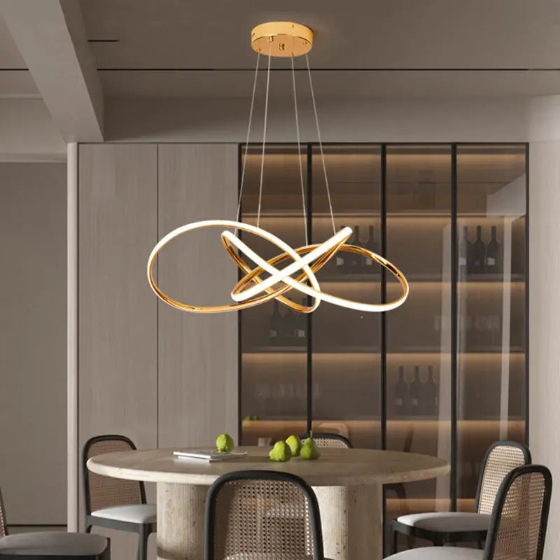 Ashild – Nordic Modern Geometric Line Dimmable LED Pendant Lamp for Sleek Interiors Monalume