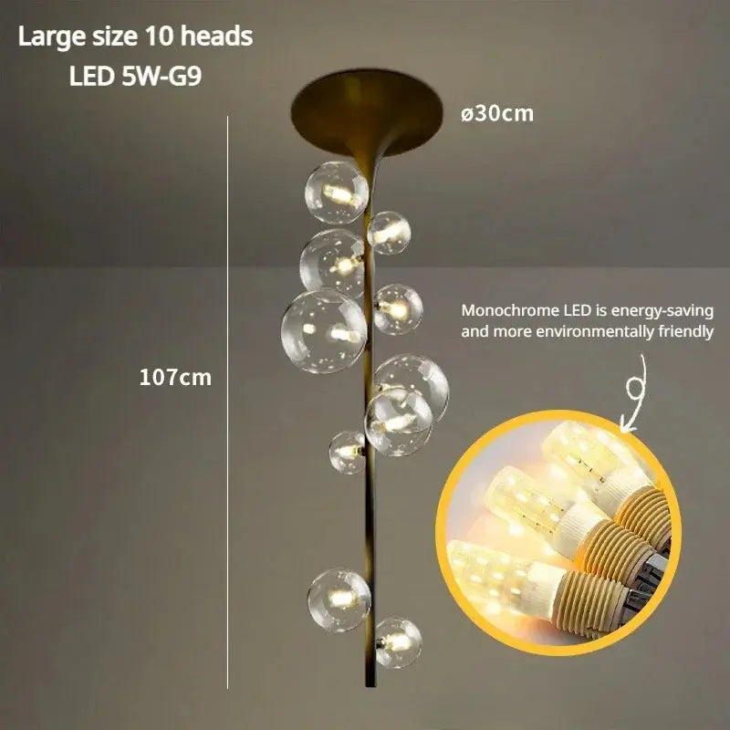 Alfred – Modern Minimalist LED Pendant Light with Glass Ball Design for Ceilings Monalume.com