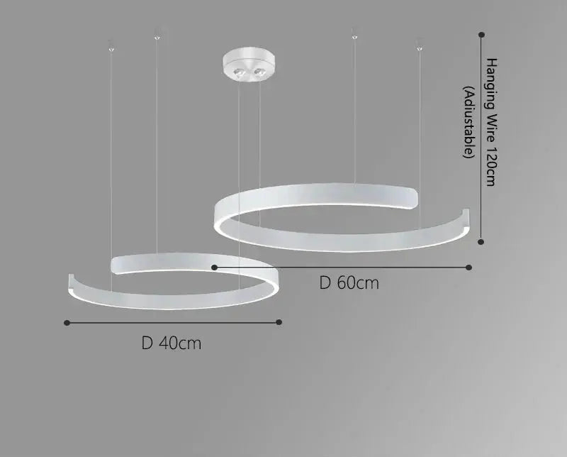 Alberte – Modern Luxury C-Ring Dimmable LED Pendant Lamp Monalume