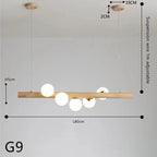Danby – Nordic Wooden and Glass Ball LED Pendant Lamp for Warm, Modern Decor Monalume