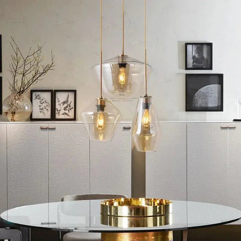 Orya – Artistic Modern Amber Glass LED Pendant Lamp Lampasa.com