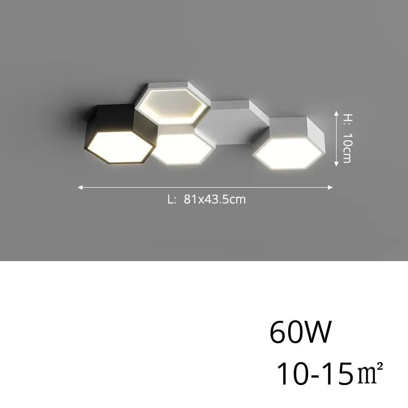 Finn – Modern Honeycomb Dimmable LED Ceiling Lamp for Stylish Ambient Lighting Monalume
