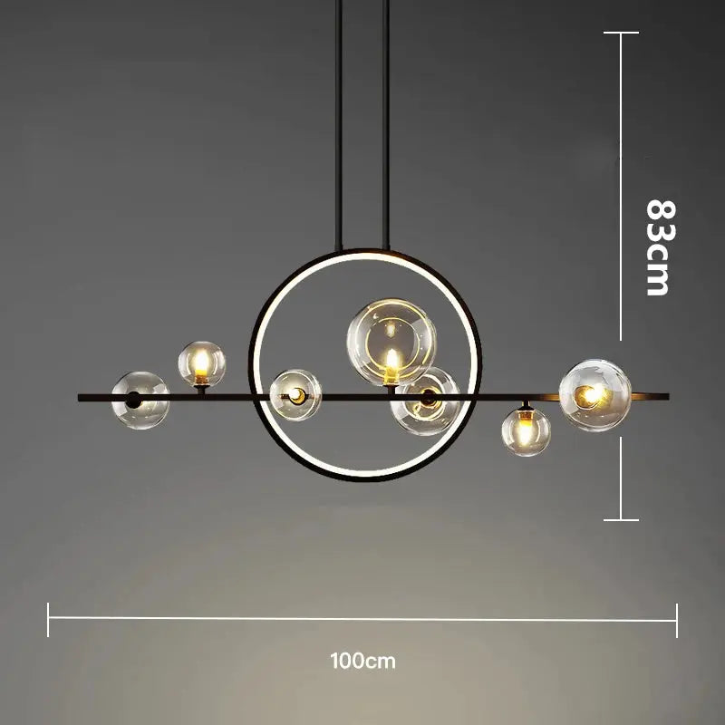 Nenna – Modern LED Pendant Light with Metal and Glass Design for Dining Tables and Bars Monalume.com