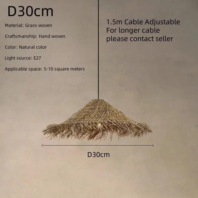 Henrick – Handmade Rattan LED Pendant Light for Natural and Boho Interiors Monalume.com