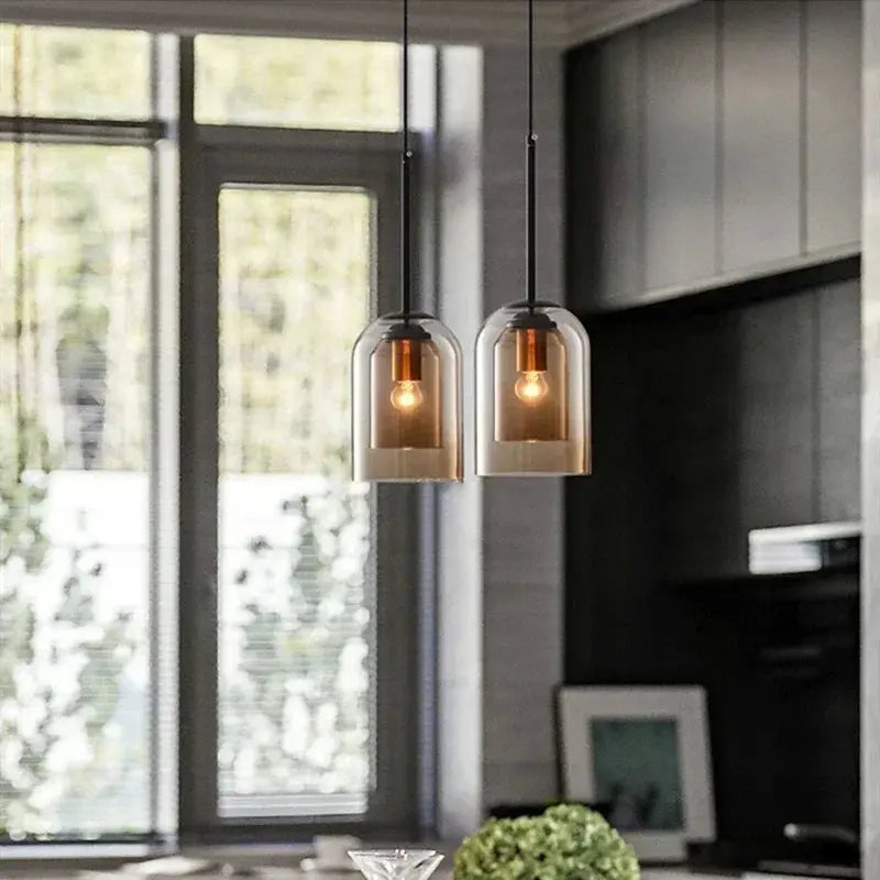 Charlie – Post-Modern LED Pendant Light with Double Glass Design Lampasa.com