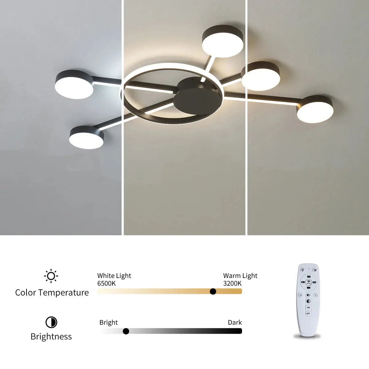 Kasper - Multi Head Chrome Plated Modern Dimmable LED Ceiling Lamp Lampasa.com