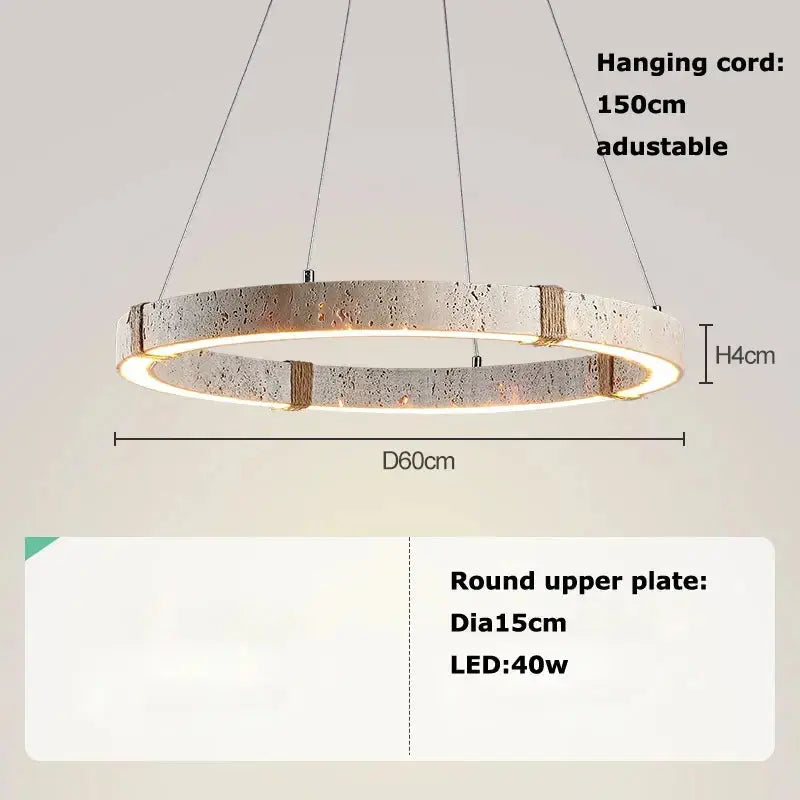 Arvid – Dimmable LED Pendant Light with Natural Stone Design for Modern Interiors Monalume.com