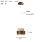 Josefin – Natural Stone & Wood LED Pendant Lamp Lampasa.com