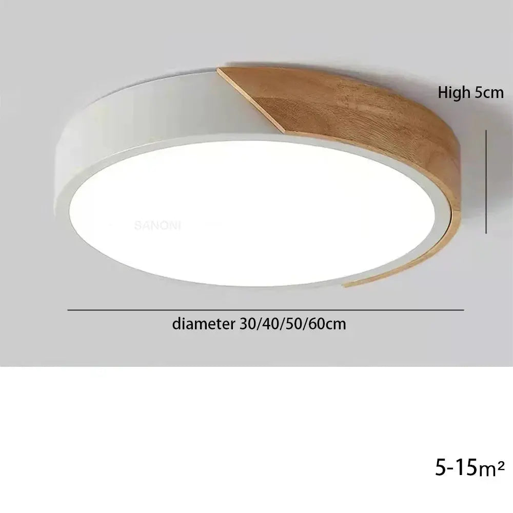 Aren – Modern LED Ceiling Lamp with Wooden Edge for Warm, Stylish Lighting Monalume