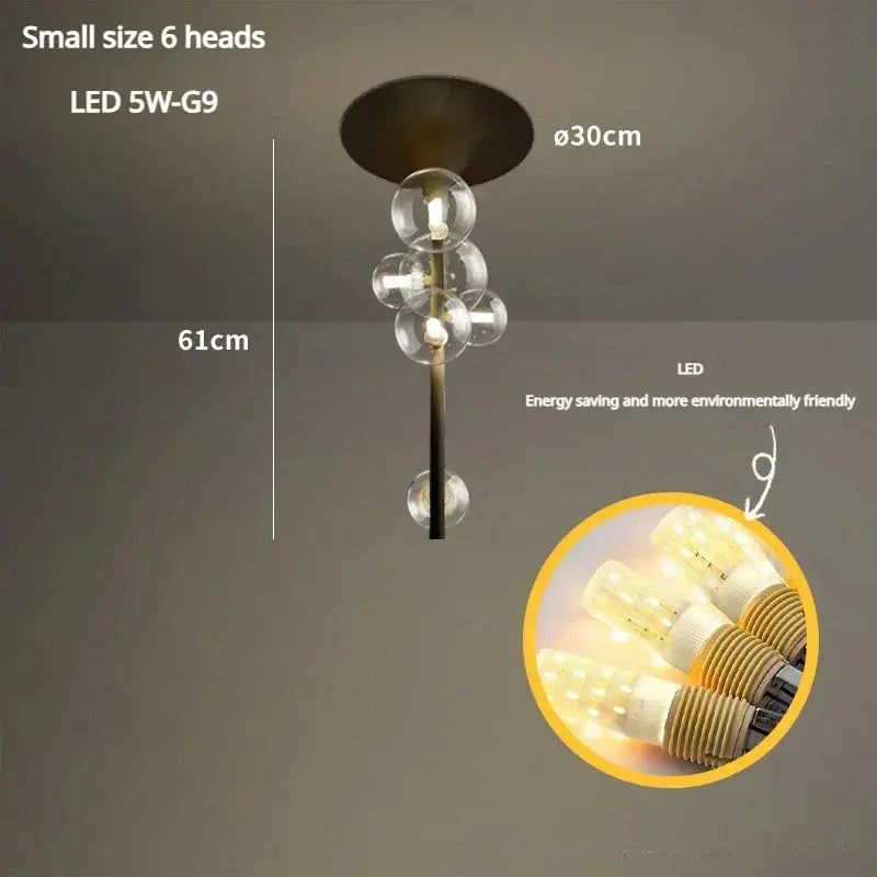Alfred – Modern Minimalist LED Pendant Light with Glass Ball Design for Ceilings Monalume.com