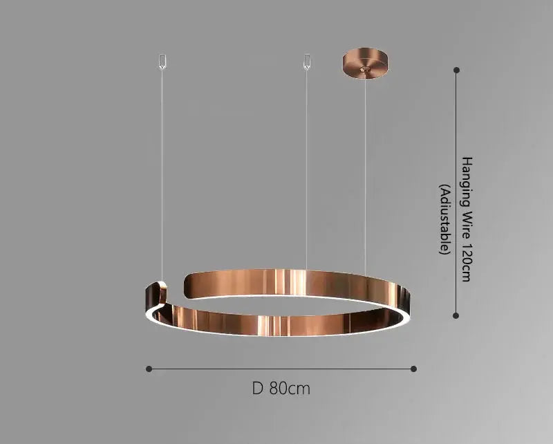 Alberte – Modern Luxury C-Ring Dimmable LED Pendant Lamp Monalume