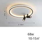 Alva – Modern Dimmable LED Ceiling Lamp with Adjustable Spotlights for Versatile Lighting Monalume