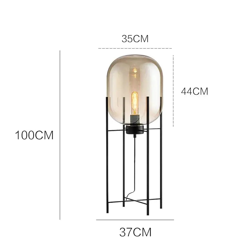 Hermann – Nordic Large Glass LED Table and Floor Lamp for Cozy Spaces Monalume
