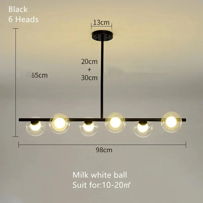 Edvin – Modern Glass Ball LED Pendant Light for Dining Tables and Bars Monalume.com