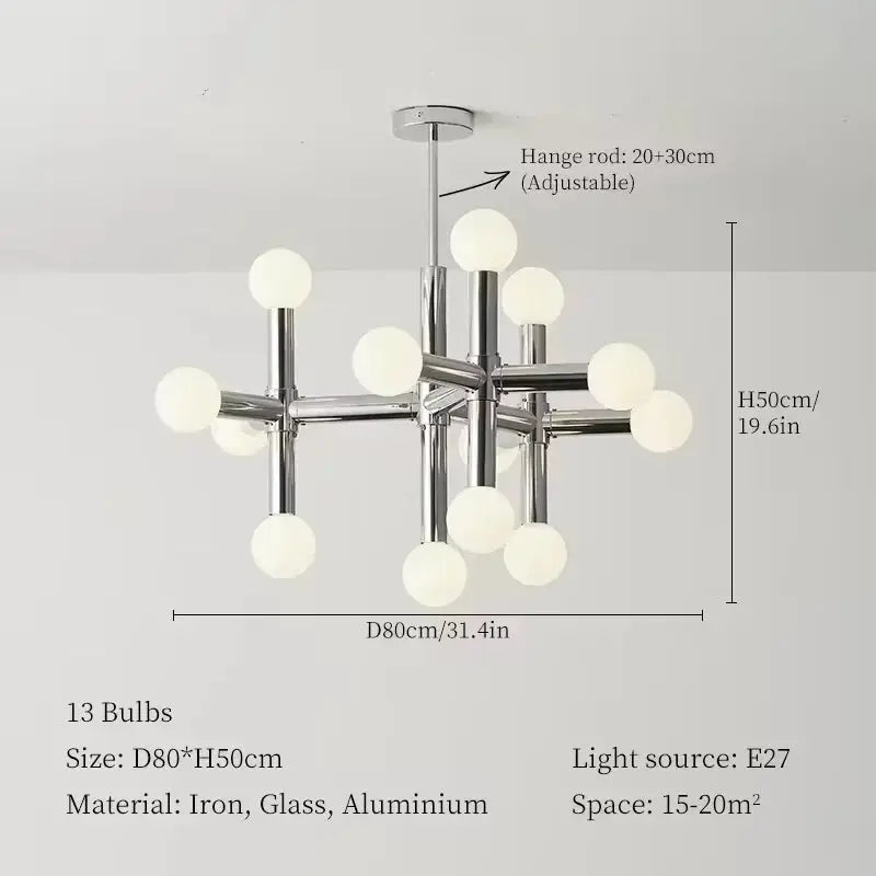 Astor – Nordic LED Ceiling Light with Elegant Glass Ball Design Monalume.com