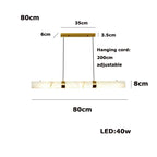 Albert – Dimmable Linear LED Pendant Light with White Alabaster Marble Design for Dining Tables and Bars Monalume.com