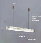 Hasteinn – Dimmable LED Pendant Light with Creative Marble Tube Design for Dining Tables and Bars Monalume.com