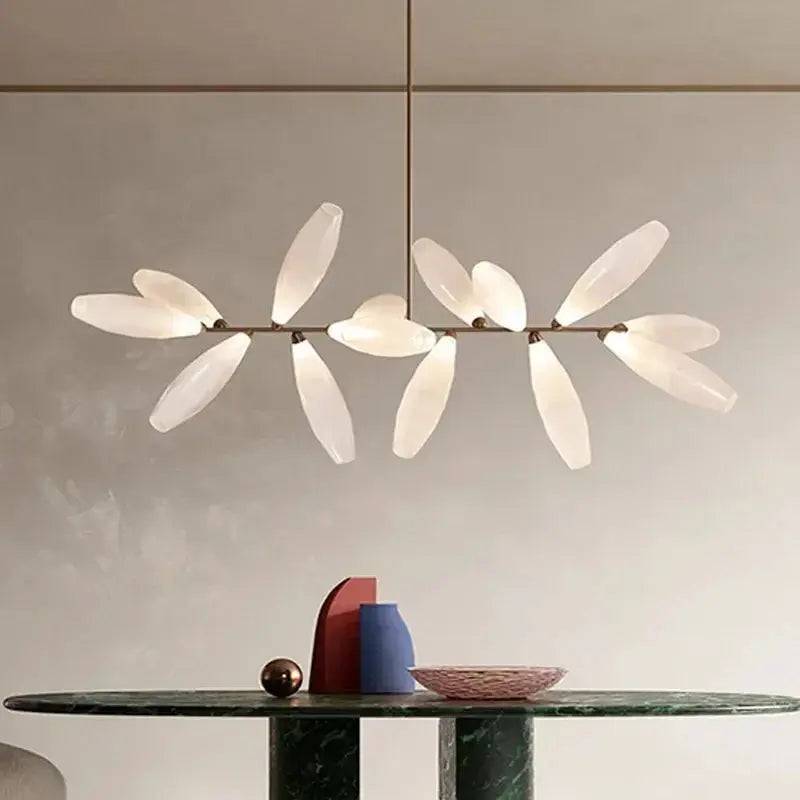 Malou – Scandinavian Rice Grain Glass Dining Table Dimmable LED Pendant Lamp Lampasa.com