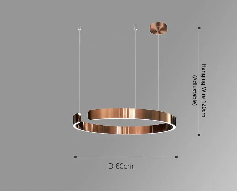 Alberte – Modern Luxury C-Ring Dimmable LED Pendant Lamp Monalume