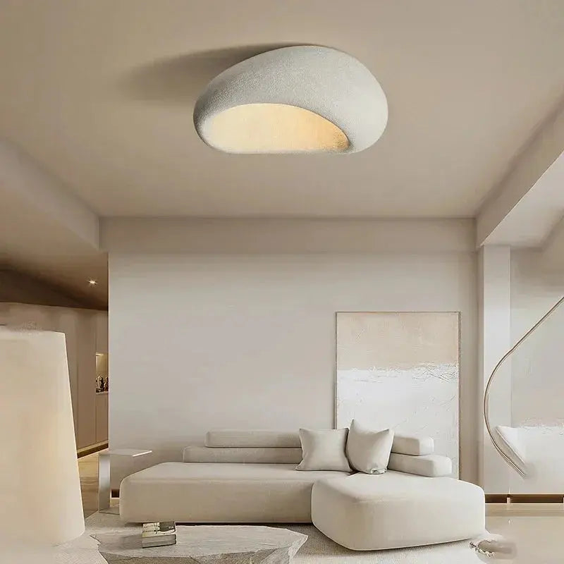 Miki – Japanese Wabi-Sabi LED Ceiling Lamp for Natural, Minimalist Spaces Monalume