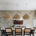 Elva – Handmade Retro Rattan LED Pendant Light for Warm, Stylish Spaces Monalume