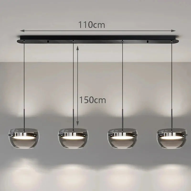 Haakon – Modern Smoked Glass LED Pendant Light for Dining Tables and Bars Monalume.com