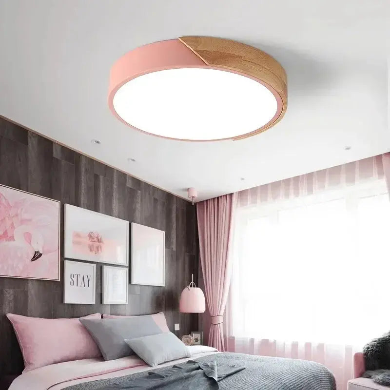 Aren – Modern LED Ceiling Lamp with Wooden Edge for Warm, Stylish Lighting Monalume