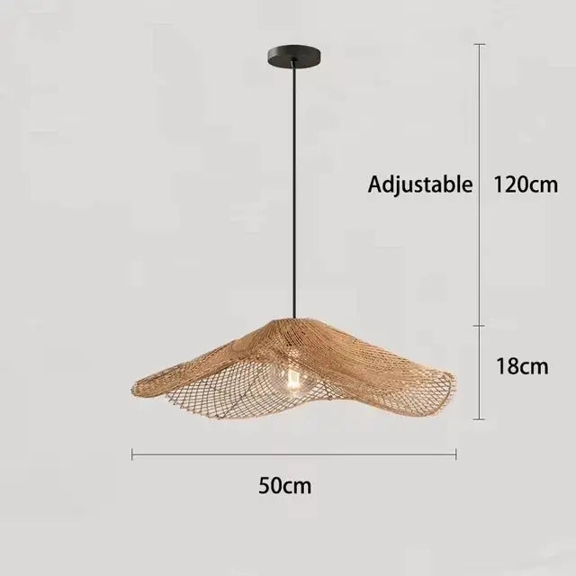 Lyra – Hand-Knitted Rattan LED Pendant Light for Cozy, Natural Decor Monalume