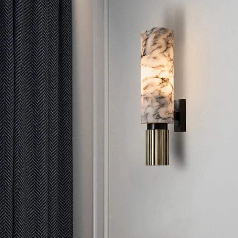 Maja – Modern Luxury LED Wall Lamp with Natural Marble Accent Monalume