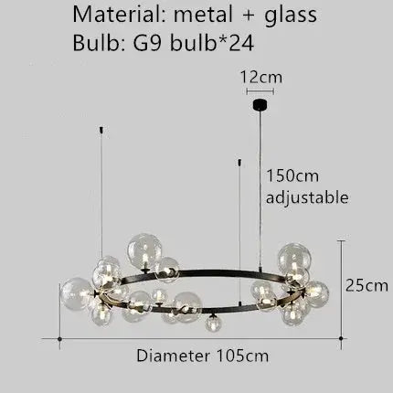 Bendik – Nordic Clear Glass Ball LED Pendant Light with Round Design Monalume.com