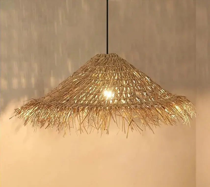 Henrick – Handmade Rattan LED Pendant Light for Natural and Boho Interiors Monalume.com