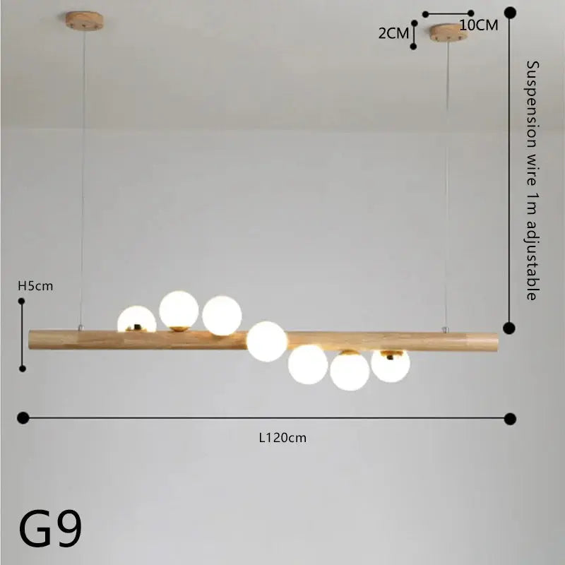 Danby – Nordic Wooden and Glass Ball LED Pendant Lamp for Warm, Modern Decor Monalume