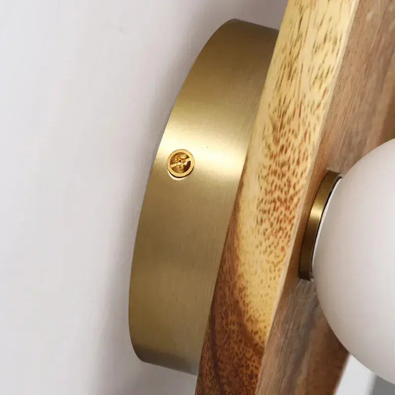 Vintage Wooden & Glass LED Wall Lamp – Aage Lampasa.com