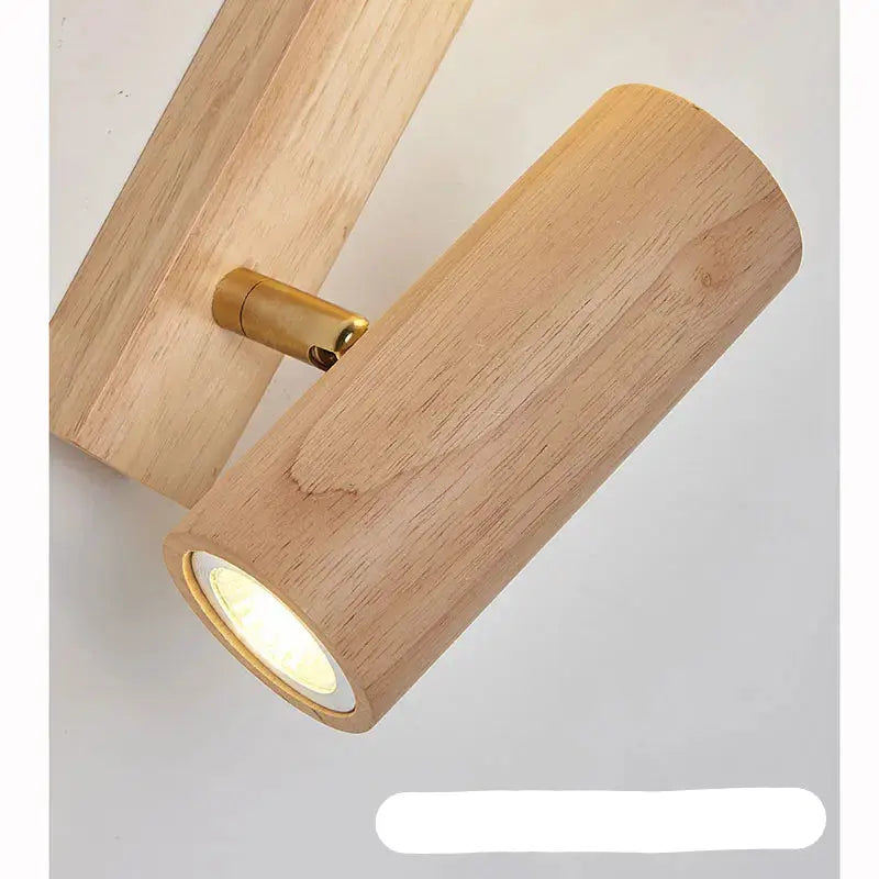 Nordic wooden swivel LED spotlight wall lamp – Elvyn Lampasa.com
