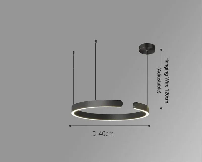 Alberte – Modern Luxury C-Ring Dimmable LED Pendant Lamp Monalume