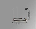 Alberte – Modern Luxury C-Ring Dimmable LED Pendant Lamp Monalume