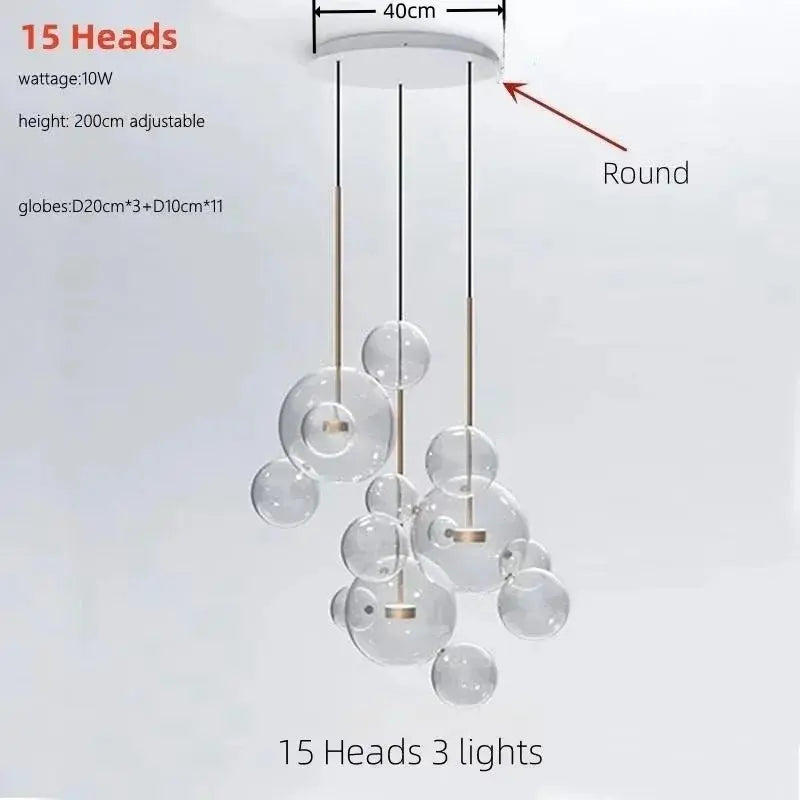 Edzard – Unique Glass Bubble Dimmable LED Pendant Light for Modern Interiors Monalume.com