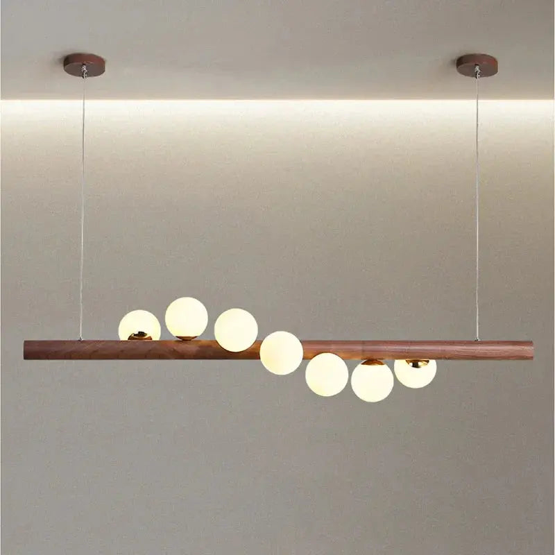 Danby – Nordic Wooden and Glass Ball LED Pendant Lamp for Warm, Modern Decor Monalume