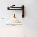 Roald – Japanese Retro LED Wall Lamp with Folding Design in Walnut Finish Lampasa.com