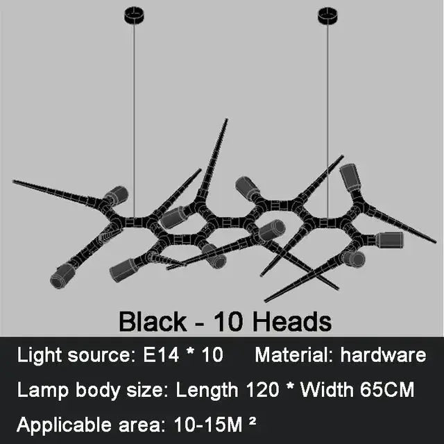 Thorsten – Modern Antler-Style Dimmable LED Pendant Monalume.com