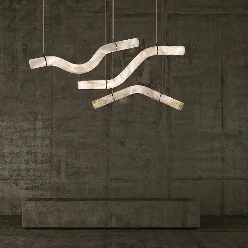 Hasteinn – Dimmable LED Pendant Light with Creative Marble Tube Design for Dining Tables and Bars Monalume.com