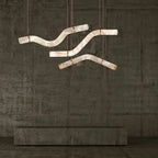 Hasteinn – Dimmable LED Pendant Light with Creative Marble Tube Design for Dining Tables and Bars Monalume.com