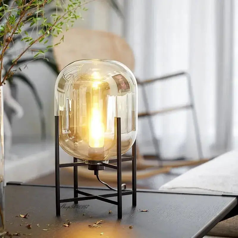 Hermann – Nordic Large Glass LED Table and Floor Lamp for Cozy Spaces Monalume
