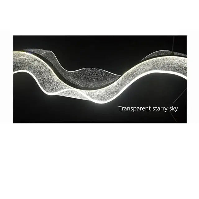 Erik – Dimmable Nordic LED Pendant Light with Creative Long Wave Design for Dining Tables and Bars Monalume.com