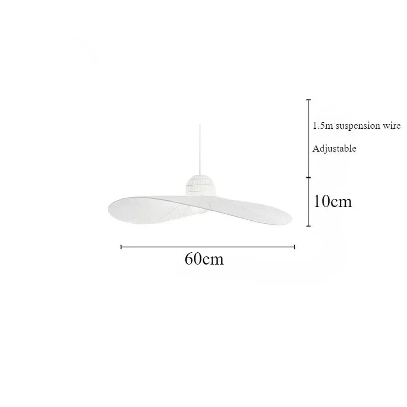 Rayna – Nordic LED Pendant Light with Straw Hat inspired Design Monalume.com