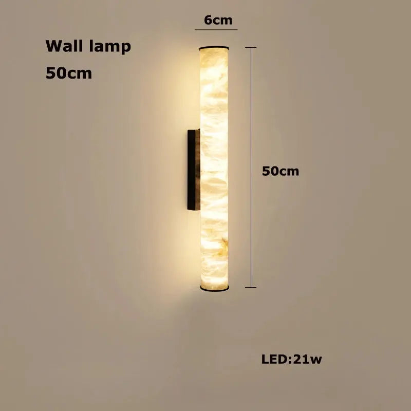 Albert – Dimmable Linear LED Pendant Light with White Alabaster Marble Design Monalume.com